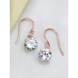 Zavya Graceful Glow 925 Sterling Silver Rose Gold-Plated Fish Hook Earrings-picture-35