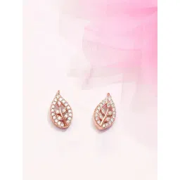 Zavya Graceful Leaf Radiance Rose Gold-Plated 925 Sterling Silver Earring-picture-41