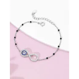 Zavya Infinity Amulet Rhodium Plated 925 Sterling Silver Bracelet-picture-31