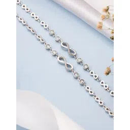 Zavya Infinity Rhodium Plated 92.5 Sterling Silver Bracelet - Set of 2-picture-18