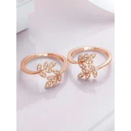 Zavya Leafy CZ Rose gold Plated 925 Sterling Silver Toe Ring-picture-14