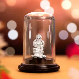 zavya Luminous Grace Rhodium Plated 999 Sterling Silver Lakshmi Ji Idol Decorative Showpiece-7 cm-picture-25