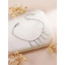 zavya Lustrous Foliage Rhodium-Plated 925 Sterling Silver Bracelet with Leaf Pattern-picture-10