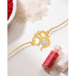 zavya Men Sterling Silver Om Rakhi with Roli Chawal-picture-10