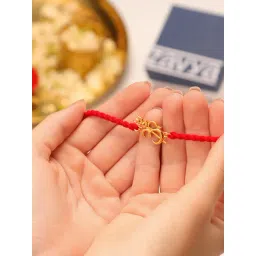 Zavya Om Trishul Charm Gold-Plated 925 Sterling Silver Rakhi-picture-22