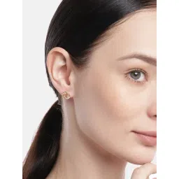 zavya Radiant Brilliance Gold Plated 925 Sterling Silver Stud Earrings-picture-22