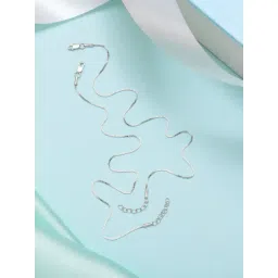 Zavya Rhodium plated 92.5 Sterling Silver Box Chain Anklet - Set of 2-picture-32