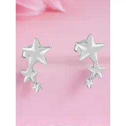 Zavya Star Rhodium Plated 925 Sterling Silver Earrings-picture-11
