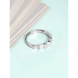 Zavya Sterling Silver Rhodium-Plated Adjustable Finger Ring-picture-12