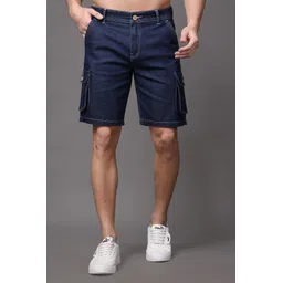 zaysh Solid Men Denim Dark Blue Denim Shorts-picture-11