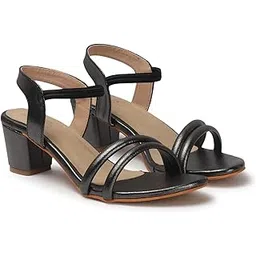 zaysoo Fancy & Comfortable Block Heel Sandal with Ankle Strap for women & Girls-picture-37