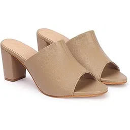 zaysoo Women's Square Open Toe Heels Sandals Low Block Chunky Heeled Sandal Slip on Mules Comfortable Casual Dress Pumps Shoes-picture-49