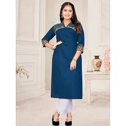 ZAZADIYA ENTERPRISE Women Blue Kurtis-picture-35