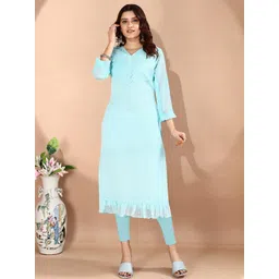 ZAZADIYA ENTERPRISE Women Blue Kurtis-picture-34