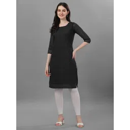 zazadiya enterprise Women Chikan Embroidery Georgette Straight Kurta-picture-20