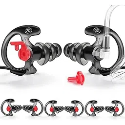 Zeadio Triple Flanged Earpiece, Comfortable Silicone Earmould Earbud Earplug - Large, Pair of 4, Black-picture-54