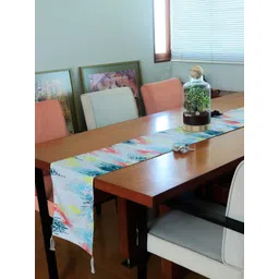 ZEBA Blue Abstract Digital Printed Table Runners-picture-23