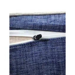 ZEBA Blue & White Textured Square Cushion Cover image 2