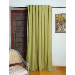 ZEBA Green Self Design Room Darkening Cotton Door Curtain-picture-13