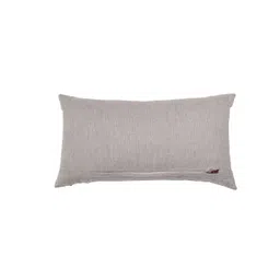 ZEBA Grey & Blue Embroidered Cotton Rectangle Cushion Cover image 2