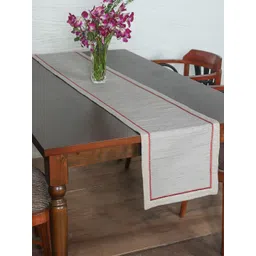 ZEBA Grey & Red Embroidered Table Runner-picture-38