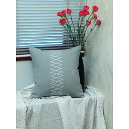 ZEBA Grey & White Embroidered Square Cushion Covers-picture-19