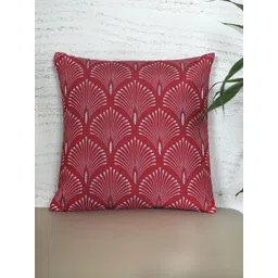 ZEBA Red Ethnic Motifs Printed Square Cushion Cover-picture-38