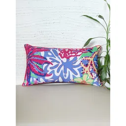 ZEBA White & Blue Abstract Rectangle Cushion Cover-picture-31