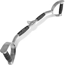ZEBB Imported Pro-Grip Lat Bar cable attachment D lat bar with rubber grip and Chrome finish-picture-25