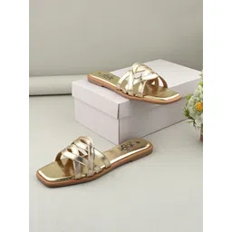 Zebba Women Textured Open Toe Flats with Laser Cuts-picture-25