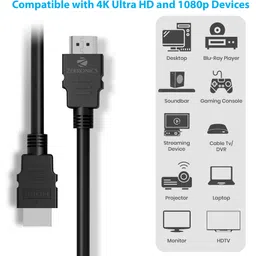 ZEBRONICS HDMI Cable 1.5 m ZEB-HAA1520C (1.5 Meter) HDMI Cable image 4
