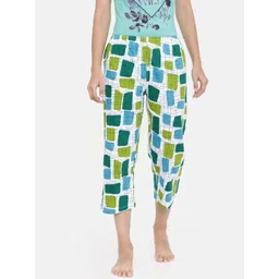 zebu Women Blue & White Printed Regular Fit Lounge pants-picture-28