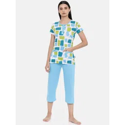 zebu Women Blue Printed Night suit-picture-18