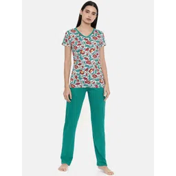 zebu Women Green Printed Night suit-picture-20