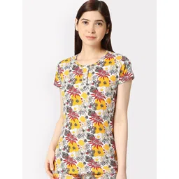 zebu Women Printed Pure Cotton Lounge T-Shirt image 1