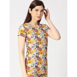 zebu Women Printed Pure Cotton Lounge T-Shirt image 4