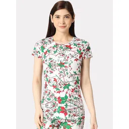 zebu Women Printed Pure Cotton Lounge Tshirt-picture-11