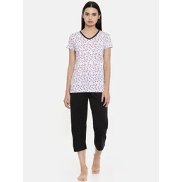 zebu Women White & Black Printed Night suit-picture-30