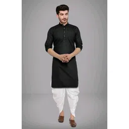 zedin Men Cotton Blend Kurta Dhoti Set-picture-21