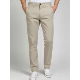 Zee Gold Men Relaxed Fit Cotton Linen Blend Trousers-picture-24