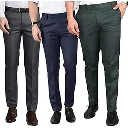 zee gold Men's Regular Fit Poly Cotton Formal Trouser (PREMIUM BLU-GRY-GRN-40_Grey, Blue, Military Green_40)-picture-22