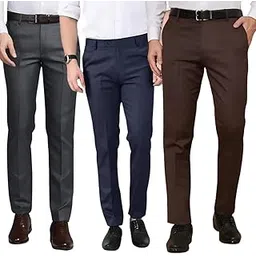 zeegold Zee Gold Men's Regular Fit Formal Trousers – Wrinkle-Resistant Polyester Blend with Stretch Waist & Deep Pockets – Comfortable & Durable for Office, Meetings & Special Occasions.-picture-16