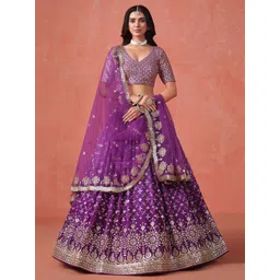 Zeel Clothing Embroidered Sequinned Semi-Stitched Lehenga & Unstitched Blouse With Dupatta-picture-25