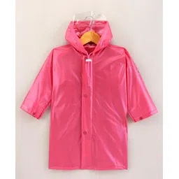 Zeel Full Sleeves Solid Color Hooded Raincoat - Red-picture-27