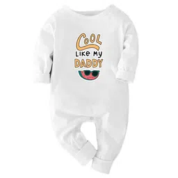 Zeezeezoo Full Sleeves Family Theme Cool Like My Dad Printed Romper - White-picture-27