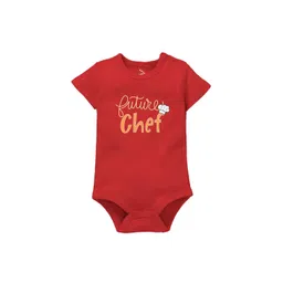 Zeezeezoo Infants Red Future Chef Printed Cotton Bodysuit-picture-42