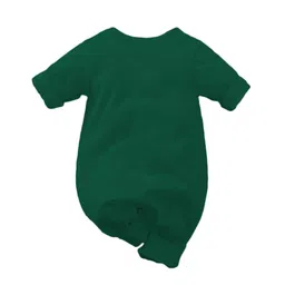 Zeezeezoo Mother Theme 100% Cotton Full Sleeves Dad & I Agree Mom Is The Best Text Printed Romper - Forest Green image 3