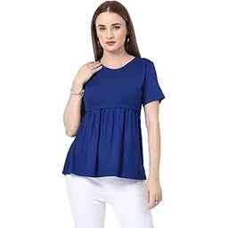 95% Viscose 5% Elastane Maternity Zipless Feeding Top | Stretchable Nursing Wear with Gathered Front | Soft Breathable Pregnancy & Postpartum Feeding Top for Women-image-6