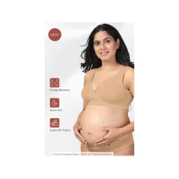Zelena Beige Non-Wired Maternity Padded Nursing Bra-picture-13