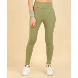 Zelena High Waisted Recovery & Shaping Maternity Stretchable Solid Leggings - Green-picture-10